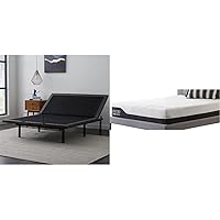 LUCID L600 Adjustable Bed Base with LUCID 12 Inch Memory Foam Hybrid-Mattress - Queen