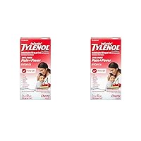 Tylenol Infants' Liquid Medicine with Acetaminophen Pain + Fever Relief Dye Free, Cherry, 1 Fl Oz (Pack of 2)