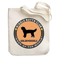 Goldendoodle Wiggle Butts Club Pin Canvas Tote Bag 10.5