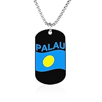 Flag of Palau Necklace Custom Memorial Necklace Personalized Photo Pendant Jewelry for Women Men