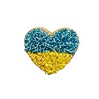 Ukrainian Pride Collection of Brooches || Handmade Brooch || Patriotic Ukrainian Map Brooch and Heart-shaped Brooch || Beaded Brooch in Blue-Yellow || Made in Ukraine