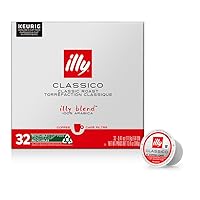 Illy Classico Roast Coffee Pods for Keurig - Caramel, Orange Blossom & Jasmine Flavors - 32 Count