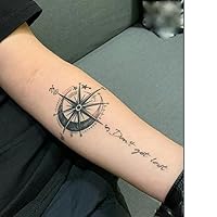 2 Compass Juice Temporary Tattoo Fake Tattoo Stickers Herbal Semi-Permanent Waterproof Non-Reflective Arm Men Lasting For Two Weeks