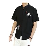 Traditional Kung Fu Style Shirt Men's Plus Size Linen Top