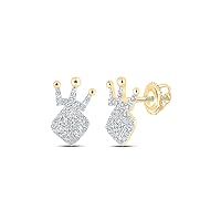 The Diamond Deal 10kt Rose Gold Womens Round Diamond Flower Cluster Earrings 1 Cttw