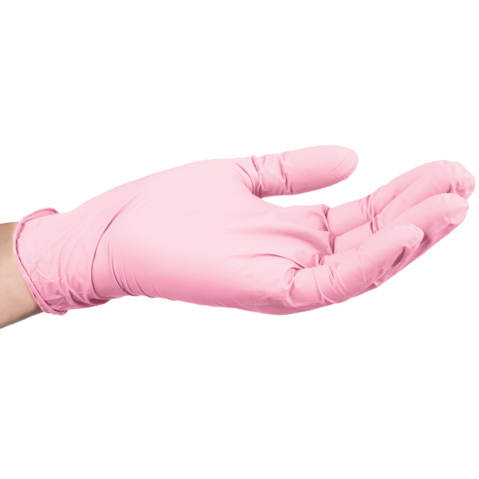 ForPro Disposable Nitrile Gloves, Chemical Resistant, Powder-Free, Latex-Free, Non-Sterile, Food Safe, 4 Mil, Pink, Medium, 100-Count
