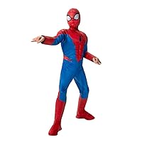 Boys Deluxe Spider Man Costume, Kids Spiderman Superhero Halloween Costume for Child - Officially Licensed Small