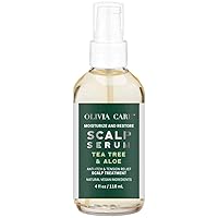 Olivia Care Tea-Tree & Aloe Hair Scalp Serum Natural & Vegan Ingredients - Moisturize &, Anti-Itch Hair & Scalp Treatment - Stimulate Growth & Repair Hair Damage - 4 FL OZ