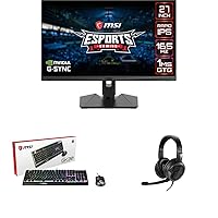 MSI Optix MAG274QRF-QD Esports Gaming IPS Monitor VIGOR GK30 COMBO RGB MEMchanical Gaming Keyboard CLUTCH GM11 RGB Optical GAMING Mouse IMMERSE GH30V2 Gaming Headset