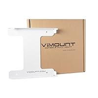 ViMount Wall Mount Metal Holder Compatible with PlayStation 4 PS4 Slim Version in White Color