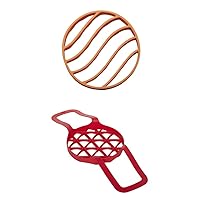 Instant Pot, Orange Official Silicone Roasting Rack, Compatible with 6-quart and 8-quart cookers & Instant Pot Official Bakeware Sling, Compatible with 6-quart and 8-quart cookers, Red