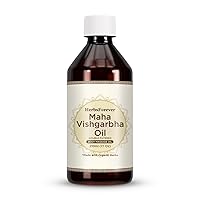 Maha Vishgarbha Oil – Authentic Ayurvedic Massage Oil – Supports Blood Circulation – Improves Joint and Ligament Health – Cold Pressed Premium Oil – Non GMO, Organic – 7.1 fl oz