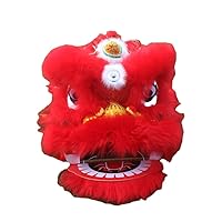 14 inch Single Kid Lion Dance Mascot Wool Toy Children Cosplay Props Activity Costume (12inch,red)