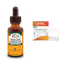 Herb Pharm Kids Mullein Garlic Oil and Boiron ColdCalm Baby Drops for Cold Symptoms Relief, 1 Fl Oz and 30 Count