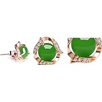 Jade Earrings for Women Stud Earrings Rose Gold Attractive