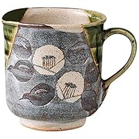 Tsubaki Oribe (Tamayama Kiln) Mugs, Set of 10, 4.5 x 3.4 x 3.6 inches (11.3 x 8.7 x 9.2 cm), 11.8 fl oz (320 cc), 6.1 oz (170 g), Coffee Mugs, Japanese Tableware, Restaurant, Commercial Use, Home Use