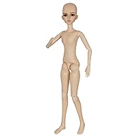 Proudoll Customized 1/3 BJD Doll Body 60cm 24Inches Ball Jointed SD Dolls  Joints Move PVC DIY Doll White Skin + Handmade Makeup (Male Body)