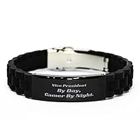 Vice President By Day, Gamer By Night. Vice President Black Glidelock Clasp Bracelet. The Best Gifts for Vice President. Friends Gift