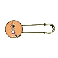 Russian Soccer Player Cartoon Mummy Retro Metal Brooch Pin Clip Jewelry