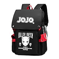 JoJo's Bizarre Adventure Anime Cosplay 15.6 Inch Laptop Backpack Rucksack with USB Charging Port and Headphone Jack Red / 5