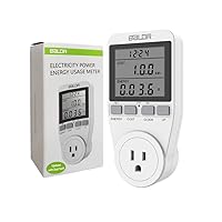 BALDR U.S. Electricity Usage Monitor for Home - Kilowatt Meter Sockets - Watt Meter that Plugs into Appliances to Measure Energy Usage - Home Energy Monitor with Easy to Read Display - Power Monitor