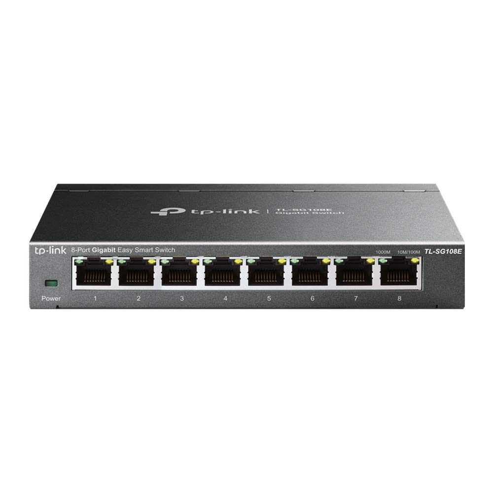 TP-Link 8 Port Gigabit Switch | Easy Smart Managed | Plug & Play | Limited Lifetime Protection | Desktop/Wall-Mount | Sturdy Metal w/ Shielded Ports | Support QoS, Vlan, IGMP and LAG (TL-SG108E)