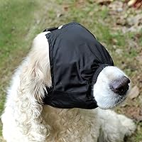 Dog Calming Cap Eye Mask Nylon Shading Pet Anxiety Mask Muzzle Dog Blindfold for Grooming Anti Car Sickness Black (M)