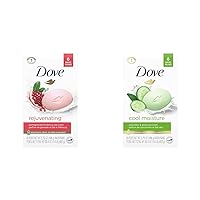 Dove Beauty Bar Skin Cleanser Cucumber Green Tea Gentle Moisturizing Bar Soap Bundle (Pack of 6 Bars, 3.75 Ounce Each)