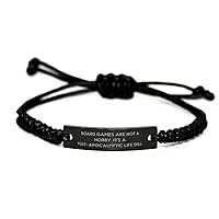 Board Games are not a Hobby. It's a Post. Board Games Black Rope Bracelet, Brilliant Board Games Gifts, Engraved Bracelet for Friends
