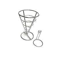 French Fry Chips Cone French Fry Cutter Dessert Tray Chips Cone Holder Snack Display Wire Fried Food Holder French Fry Basket Holde Metal Bucket Food Cone Hamper Metal Basket Mini