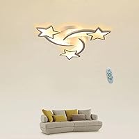 Chandeliers,Led Ceilingp Dimmable with Remote Control Ceiling Light Metal Acrylicpshade Five-Pointed Star Design Illuminated Living Room Restaurant Lighting,3 Heads/A1/3 Heads