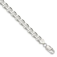 925 Sterling Silver Flat Nautical Ship Mariner Anchor Chain Bracelet Jewelry for Women in Silver Choice of Lengths 8 9 7 and Variety of mm Options
