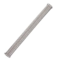 Ladies 12-14mm Expansion Replacement Gold Silver Dual Tone Straight End Watch Band, Men’s Stainless Steel Comfortable Stretch Replacement flat End Watch Band 20-26mm lug width range