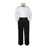 3pc Formal Baby Toddler Teen Boys Orange Bow Tie Pants Sets Suits S-14 (14)