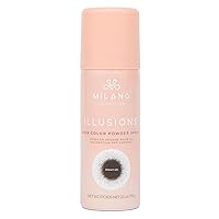 Milano Illusions Hair Color Powder Spray, for Wigs and Hair, Root & Part Touch Up Spray, Brown-ish