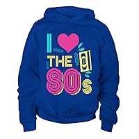 I Love The 80s Clothing Tops Tees Plus Size Girls Boys Youth Hoodie Royal
