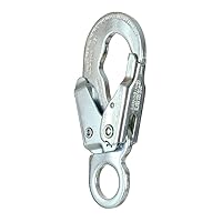 Fusion Climb Maxi-3 Carbon Steel Captive Eye Drop Forged Double Lock Snap Hook, Silver