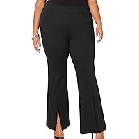 INC Womens Plus Mid-Rise Slit Pants Black 20W