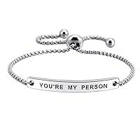 You're My Person Hand Stamped Cuff Bangle Best Friend Positive Bracelet Gift for Family Lover