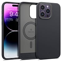 Caseology Nano Pop Mag Silicone Case [Built-in Magnet] Designed for Magsafe Compatible with iPhone 14 Pro Max Case 5G (2022) - Black Sesame