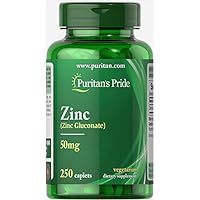 Puritan's Pride Zinc 50 Mg to Support Immune Health Tablets, 250 Count