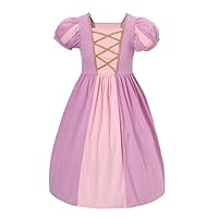 Dressy Daisy Toddler Girls Cotton Princess Dress Up Clothes with Braid & Accessories for Halloween Birthday Party Everyday Outfit Size 3T, Purple