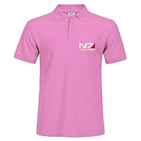 LoreHolla New Medium Men Stylish Short Sleeve Casual Polo Shirt T-Shirts Pink Tee Tops