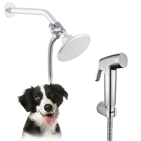 Dog Shower Attachment Set for Pet Bathing and Dog Washing-Dog Shower Sprayer Kit with Hand Held Shower Head and Water Hose and Shower Arm Diverter …