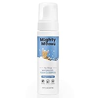 Waterless Foam Shampoo for Cats – No Rinse, Dry Shampoo for Cats | Eliminates Odors | Gentle & Anti-itch | Natural & Hypoallergenic Waterless Cat Shampoo – Fragrance Free | 8 fl oz