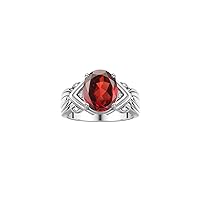 Rylos Ring with 12X10MM Gemstone & Diamonds – Striking Ring for Middle or Pointer Finger – Elegant Sterling Silver Jewelry for Women – Available in Sizes 5-13