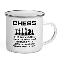 Chess Camper Mug 12oz - without saying a word - Chess Board Game Chess Pieces Chess Gifts Chess Club Chess Trainer Checkmate