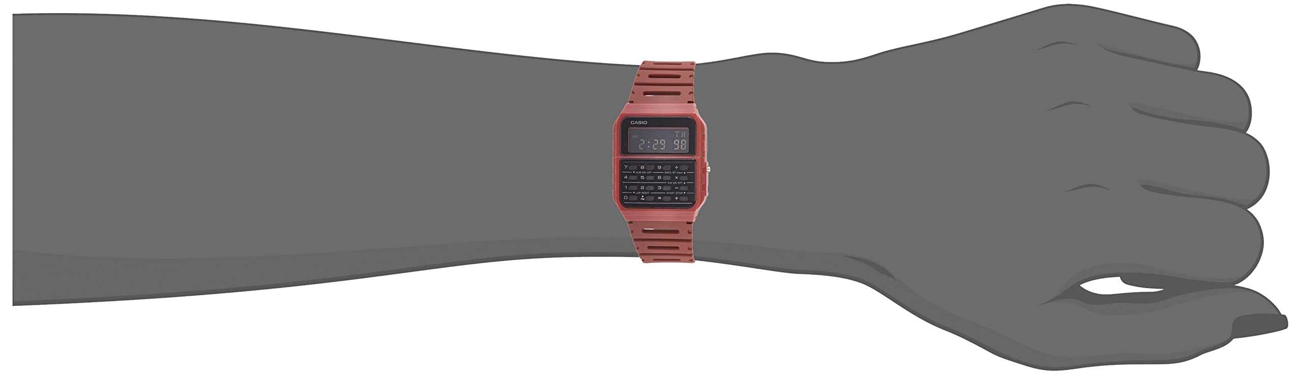 Casio CA-53WF-4B Calculator Red Digital Mens Watch Original New Classic CA-53