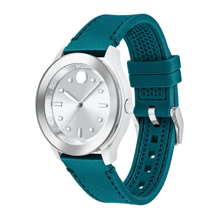 Movado Bold 3600715 Silver Dial Green Silicone Strap Women's Trend Watch