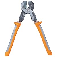 Klein Tools 63225RINS Cable Cutter, Made in USA, Insulated High-Leverage Precision Cable Cutter Cuts Aluminum, Copper and Communications Cable, 9-Inch